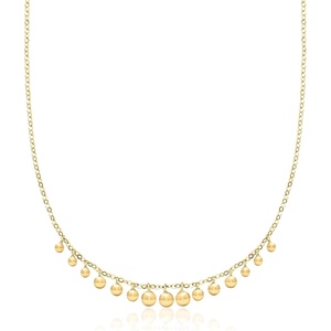 image:imageRossSimons 35mm 18kt Gold Over Sterling Graduated Bead Drop NecklaceNo Gemstone