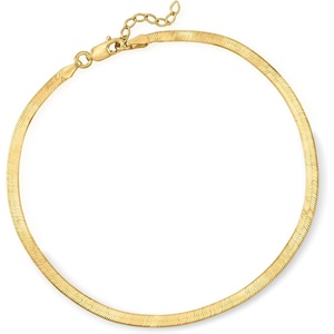 image:imageRossSimons 3mm 18kt Gold Over Sterling Herringbone Anklet 9 inches