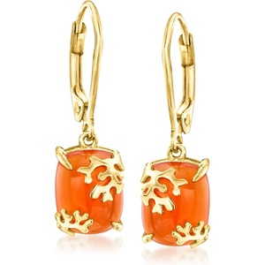 image:imageRossSimons Carnelian Reef Drop Earrings in 18kt Gold Over Sterling