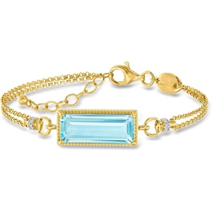 image:imageRossSimons Charles Garnier 950 Carat Sky Blue Topaz Bracelet With Czs in 18kt Gold Over Sterling 675 inches