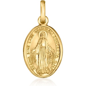 image:imageRossSimons Italian 18kt Yellow Gold Miraculous Medal Pendant