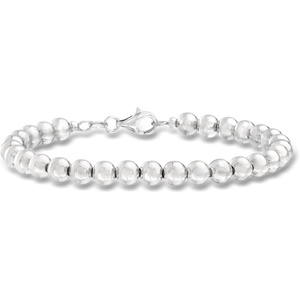 image:imageRossSimons Italian 6mm Sterling Silver Bead Braceletno gemstone