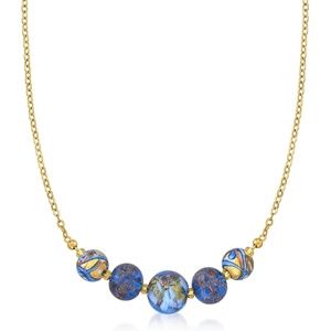 image:imageRossSimons Italian Multicolored Murano Glass Bead Necklace in 18kt Yellow Gold Over Sterling 18 inches