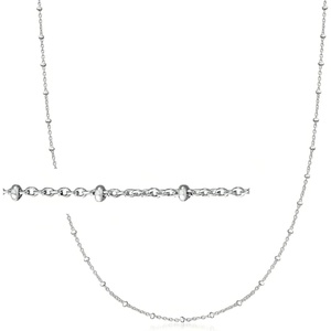 image:imageRossSimons Italian Sterling Silver Bead Station CableChain NecklaceNo Gemstone