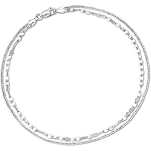 image:imageRossSimons Italian Sterling Silver DualChain Draped Anklet 10 inches