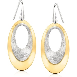 image:imageRossSimons Italian Sterling Silver and 18kt Gold Over Sterling DoubleOval Drop Earrings