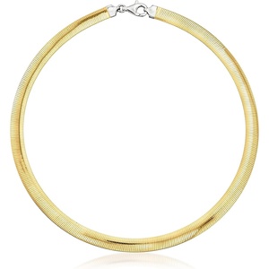 image:imageRossSimons Italian Sterling Silver and 18kt Gold Over Sterling Reversible Omega NecklaceNo Gemstone