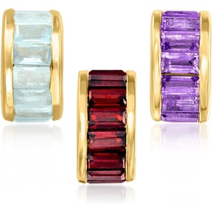 image:imageRossSimons JulyRuby  Baguette Birthstone Bead Charm in 18kt Gold Over Sterling