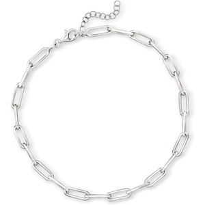 image:imageRossSimons Sterling Silver Paper Clip Link Anklet 9 inches