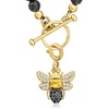 image:imageRossSimons 010 Carat Citrine and 10 ct tw White Topaz Bumblebee Charm With Black Spinel in 18kt Gold Over Sterling