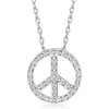 image:imageRossSimons 010 ct tw Diamond Peace Sign Pendant Necklace in Sterling SilverDiamond