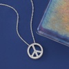 image:imageRossSimons 010 ct tw Diamond Peace Sign Pendant Necklace in Sterling SilverDiamond