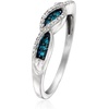 image:imageRossSimons 010 ct tw White and Blue Diamond Twisted Ring in Sterling Silverdiamondcolored