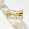 image:imageRossSimons 025 ct tw Diamond Beaded Highway Ring in 18kt Gold Over SterlingDiamond