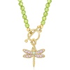 image:imageRossSimons 030 ct tw Amethyst Dragonfly Charm With Single Swiss Blue Topaz in 18kt Gold Over Sterling