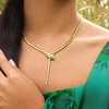 image:imageRossSimons 033 ct tw Diamond Snake YNecklace With Emerald Eyes in 18kt Gold Over SterlingEmerald