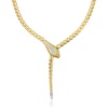 image:imageRossSimons 033 ct tw Diamond Snake YNecklace With Emerald Eyes in 18kt Gold Over SterlingEmerald