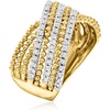 image:imageRossSimons 050 ct tw Diamond Beaded Crisscross Ring in 18kt Gold Over SterlingDiamond