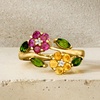 image:imageRossSimons 120 ct tw MultiGemstone Flower Bypass Ring With White Topaz in 18kt Gold Over SterlingCitrine