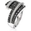 image:imageRossSimons 150 ct tw Black and White Diamond Bypass Ring in Sterling Silverdiamondcolored