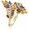 image:imageRossSimons 210 ct tw Multicolored Sapphire and 10 ct tw Diamond Ring in 18kt Gold Over SterlingSapphire