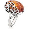 image:imageRossSimons Amber Ginkgo Leaf Ring in Sterling SilverAmber