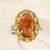 image:imageRossSimons Amber and 230 ct tw Citrine Ring With White Zircons in Sterling SilverAmber