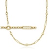 image:imageRossSimons Italian 14kt Yellow Gold Alternating Cable and Paper Clip Link NecklaceNo Gemstone