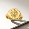 image:imageRossSimons Italian 14kt Yellow Gold FleurDeLis Signet RingNo Gemstone