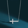 image:imageRossSimons Italian Sterling Silver Sideways Cross NecklaceNo Gemstone