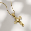image:imageRossSimons MotherOfPearl Filigree Cross Pendant Necklace in 18kt Gold Over Sterling
