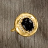 image:imageRossSimons Onyx and 20 ct tw White Topaz Ring in 18kt Gold Over SterlingOnyx