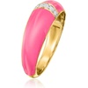 image:imageRossSimons Pink Enamel Dome Ring With Diamonds in 18kt Gold Over SterlingDiamond