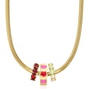 image:imageRossSimons Red and Pink Enamel Heart Bead Charm in 18kt Gold Over Sterling