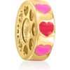 image:imageRossSimons Red and Pink Enamel Heart Bead Charm in 18kt Gold Over Sterling