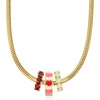 image:imageRossSimons Red and Pink Enamel Heart Bead Charm in 18kt Gold Over Sterling