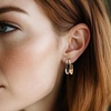image:imageRossSimons Silver and 14kt GoldPlated DoubleRow JHoop Earrings