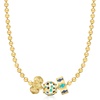 image:imageRossSimons Tonal Blue Enamel Dotted Bead Charm in 18kt Gold Over Sterling