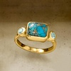 image:imageRossSimons Turquoise and 20 ct tw Sky Blue Topaz Ring in 18kt Gold Over SterlingCreated Turquoise