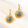 image:imageRossSimons Turquoise and 250 ct tw Citrine Sunflower Drop Earrings in 18kt Gold Over Sterling