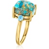 image:imageRossSimons Turquoise and 30 ct tw Swiss Blue Topaz Ring in 18kt Gold Over SterlingCreated Turquoise
