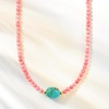 image:imageRossSimons Turquoise and Pink Coral Bead Necklace With 18kt Gold Over SterlingCoral
