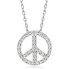 image:imageRossSimons 010 ct tw Diamond Peace Sign Pendant Necklace in Sterling SilverDiamond