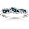 image:imageRossSimons 010 ct tw White and Blue Diamond Twisted Ring in Sterling Silverdiamondcolored