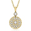 image:imageRossSimons 025 ct tw Diamond Openwork Circle Pendant Necklace in 18kt Gold Over SterlingDiamond