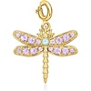 image:imageRossSimons 030 ct tw Amethyst Dragonfly Charm With Single Swiss Blue Topaz in 18kt Gold Over Sterling