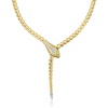 image:imageRossSimons 033 ct tw Diamond Snake YNecklace With Emerald Eyes in 18kt Gold Over SterlingEmerald