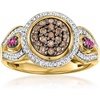 image:imageRossSimons 060 ct tw Brown White and Red Diamond Ring in 18kt Gold Over Sterlingdiamondcolored