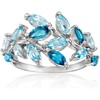 image:imageRossSimons 170 ct tw Tonal Blue Topaz Vine Ring in Sterling SilverTopaz