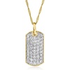 image:imageRossSimons 175 ct tw Pave LabGrown Diamond Dog Tag Pendant Necklace in 18kt Gold Over Sterling 18 inches